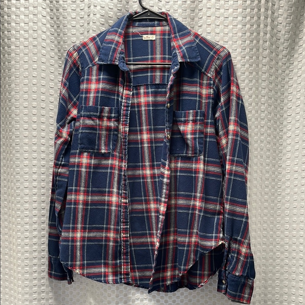 Blue and Red Plaid Shirt